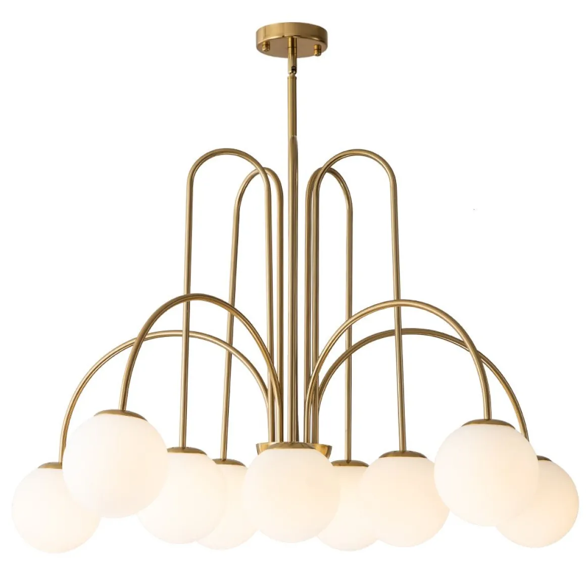 10-Light Frosted Glass Globe Bubble Chandelier