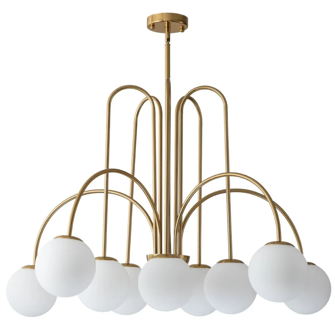 10-Light Frosted Glass Globe Bubble Chandelier