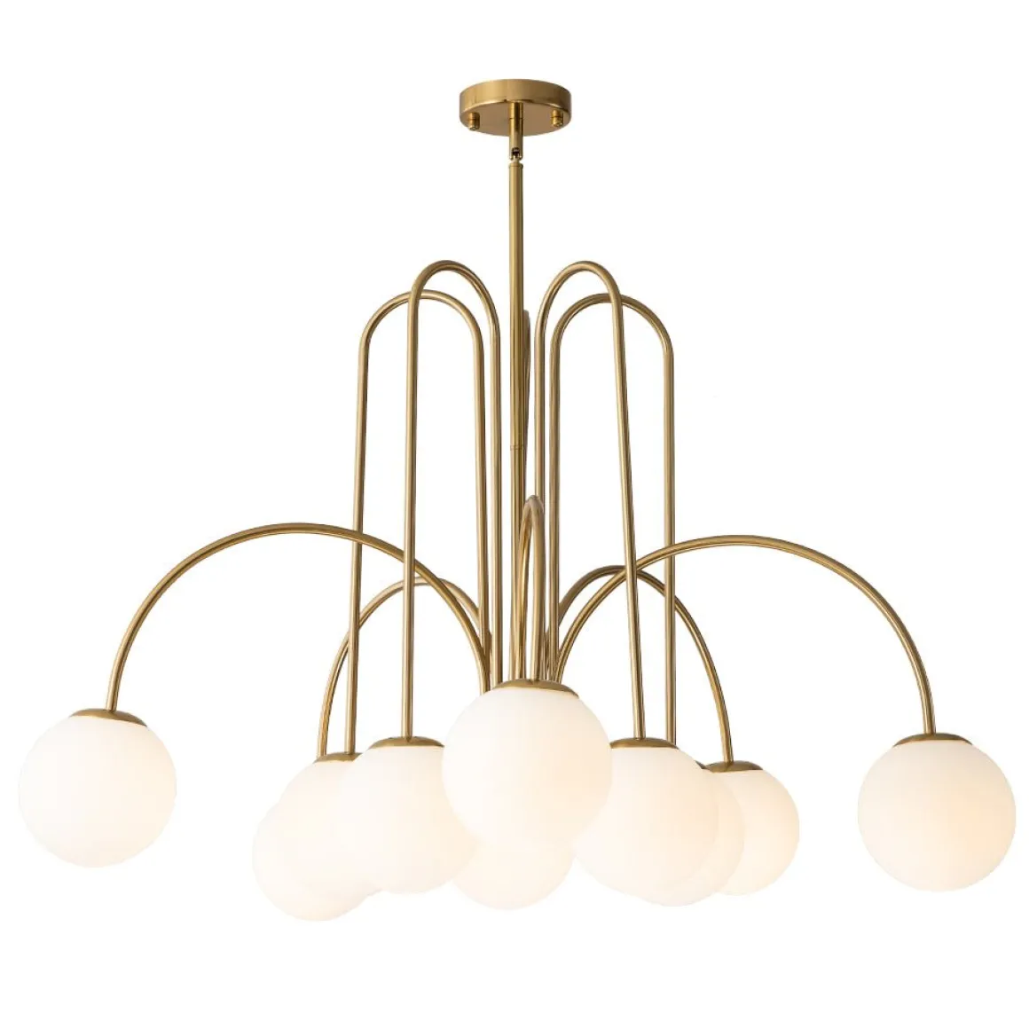 10-Light Frosted Glass Globe Bubble Chandelier