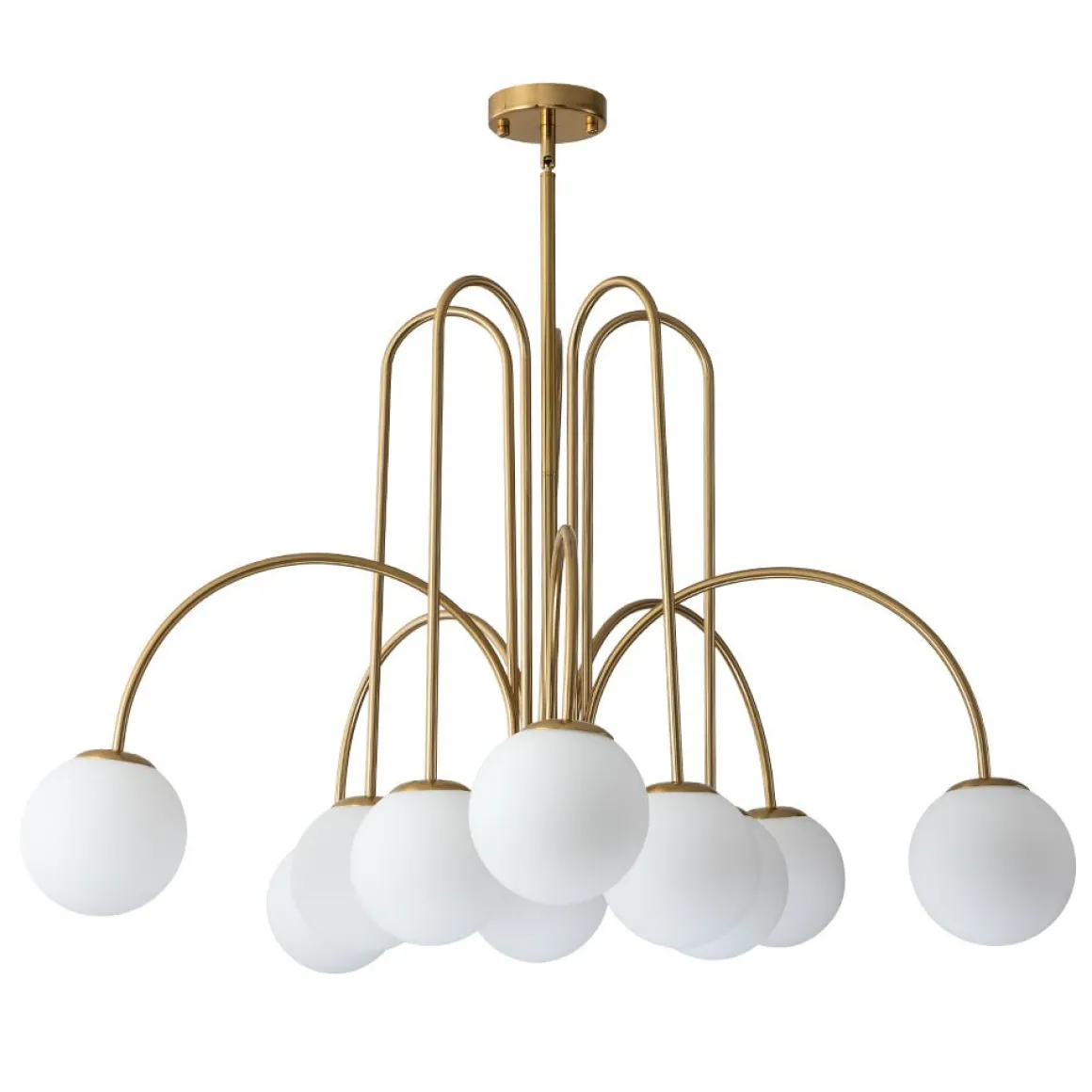 10-Light Frosted Glass Globe Bubble Chandelier