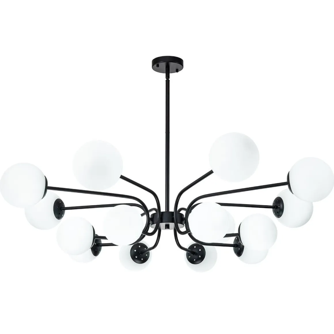 16-Light Frosted Glass Globe Bubble Sputnik Chandelier