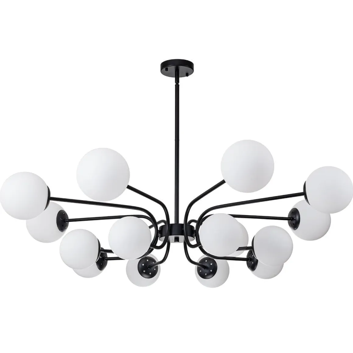 16-Light Frosted Glass Globe Bubble Sputnik Chandelier