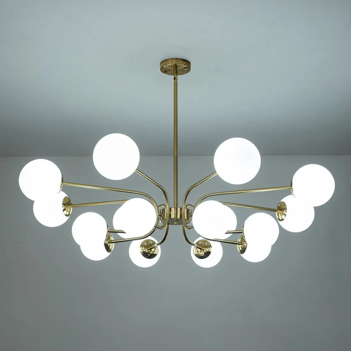 16-Light Frosted Glass Globe Bubble Sputnik Chandelier