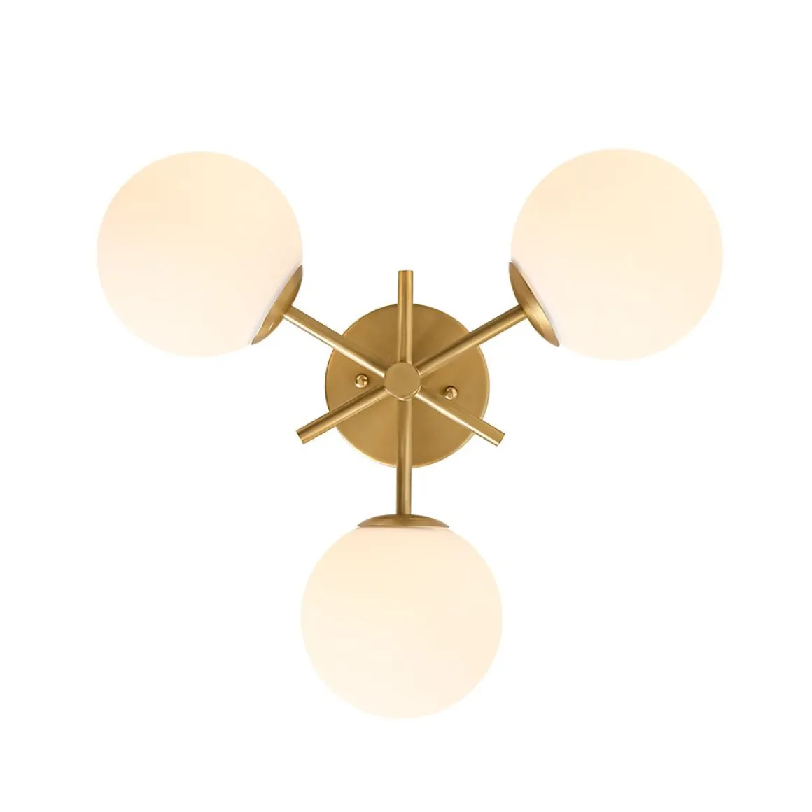 3-Light Frosted Glass Globe Tiered Sputnik Semi Flush Mount