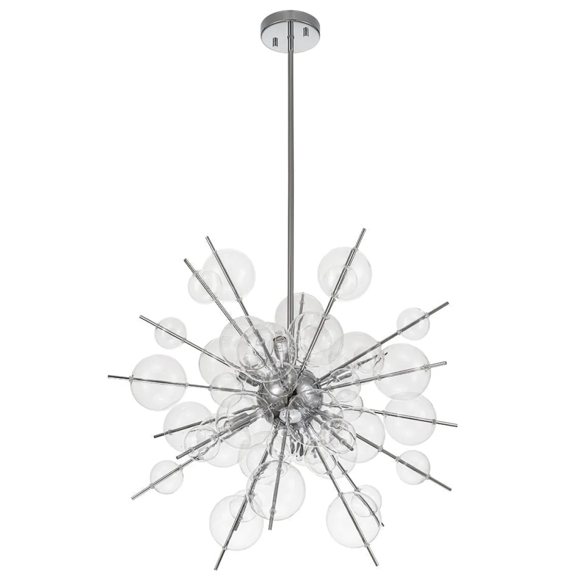 6-Light Glass Globe Bubble Sputnik Sunburst Chandelier
