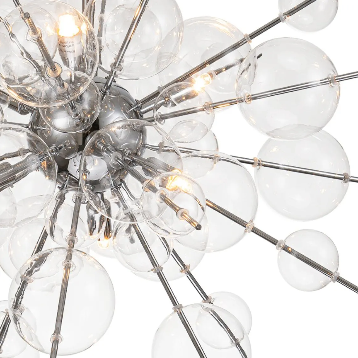 6-Light Glass Globe Bubble Sputnik Sunburst Chandelier