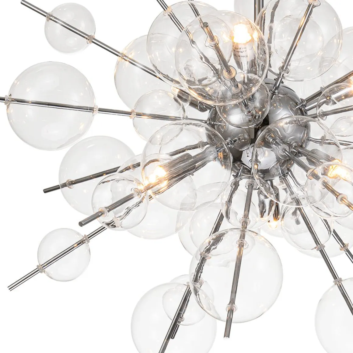 6-Light Glass Globe Bubble Sputnik Sunburst Chandelier