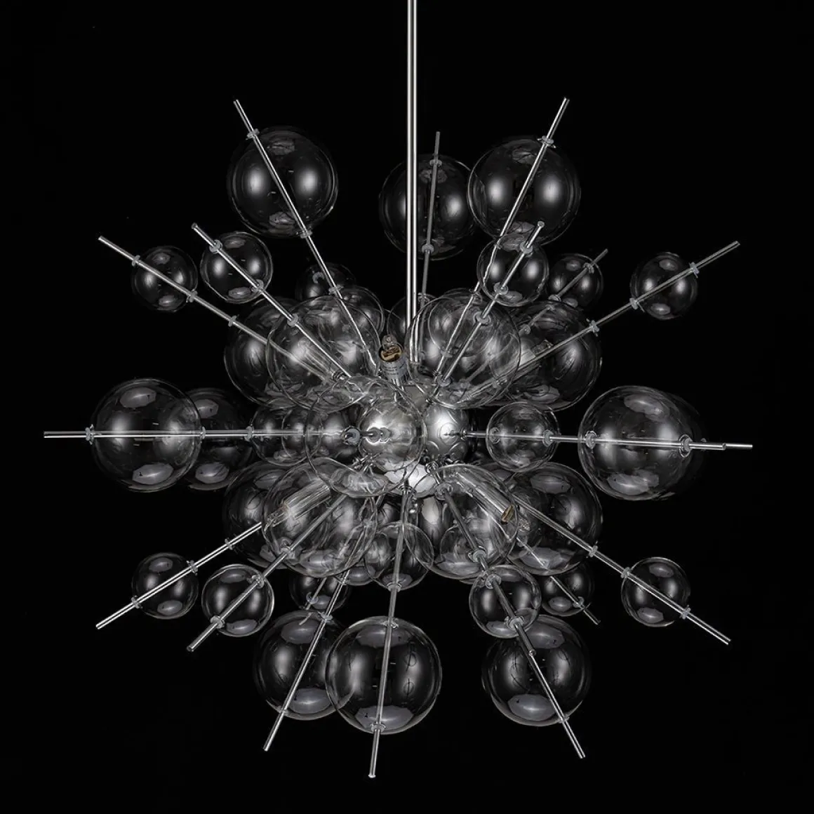 6-Light Glass Globe Bubble Sputnik Sunburst Chandelier