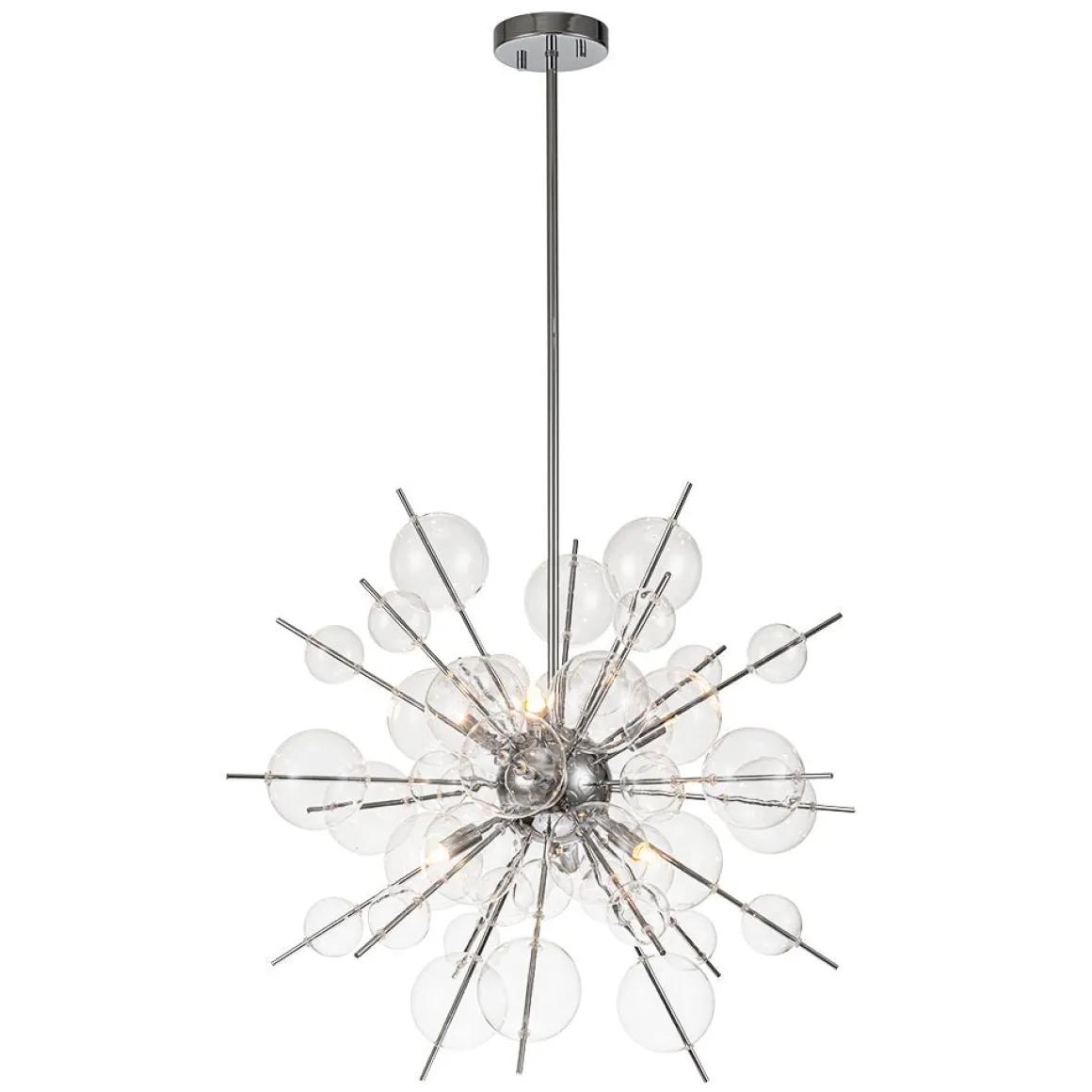 6-Light Glass Globe Bubble Sputnik Sunburst Chandelier