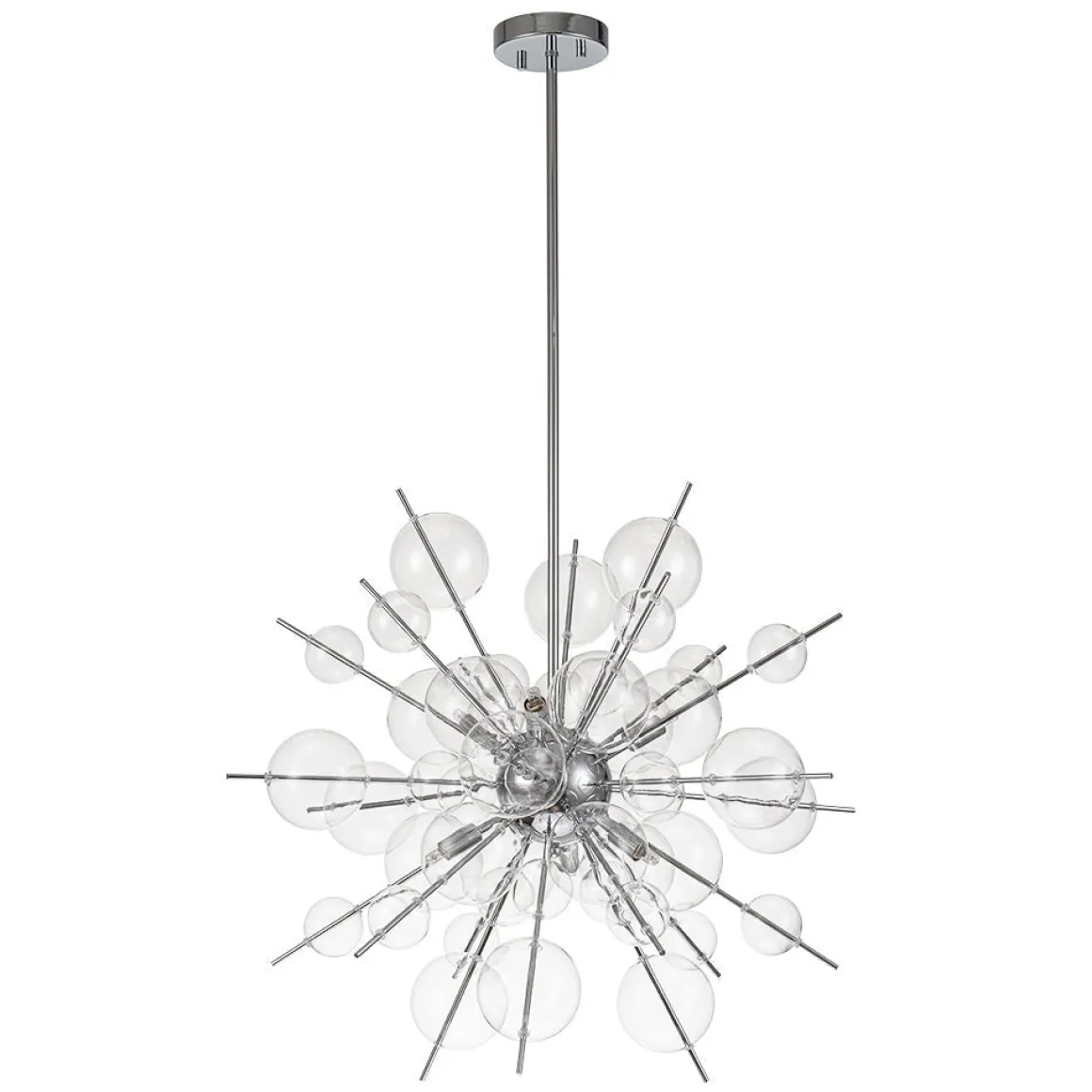 6-Light Glass Globe Bubble Sputnik Sunburst Chandelier