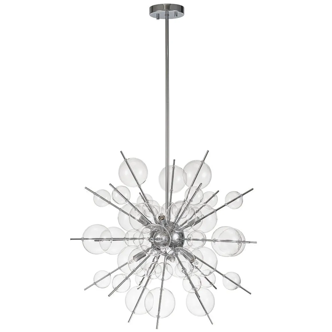 6-Light Glass Globe Bubble Sputnik Sunburst Chandelier