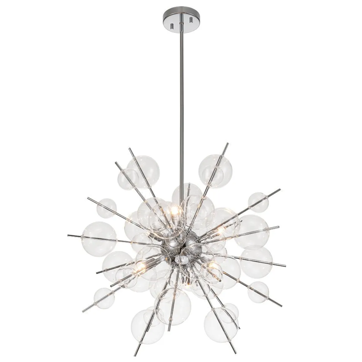 6-Light Glass Globe Bubble Sputnik Sunburst Chandelier