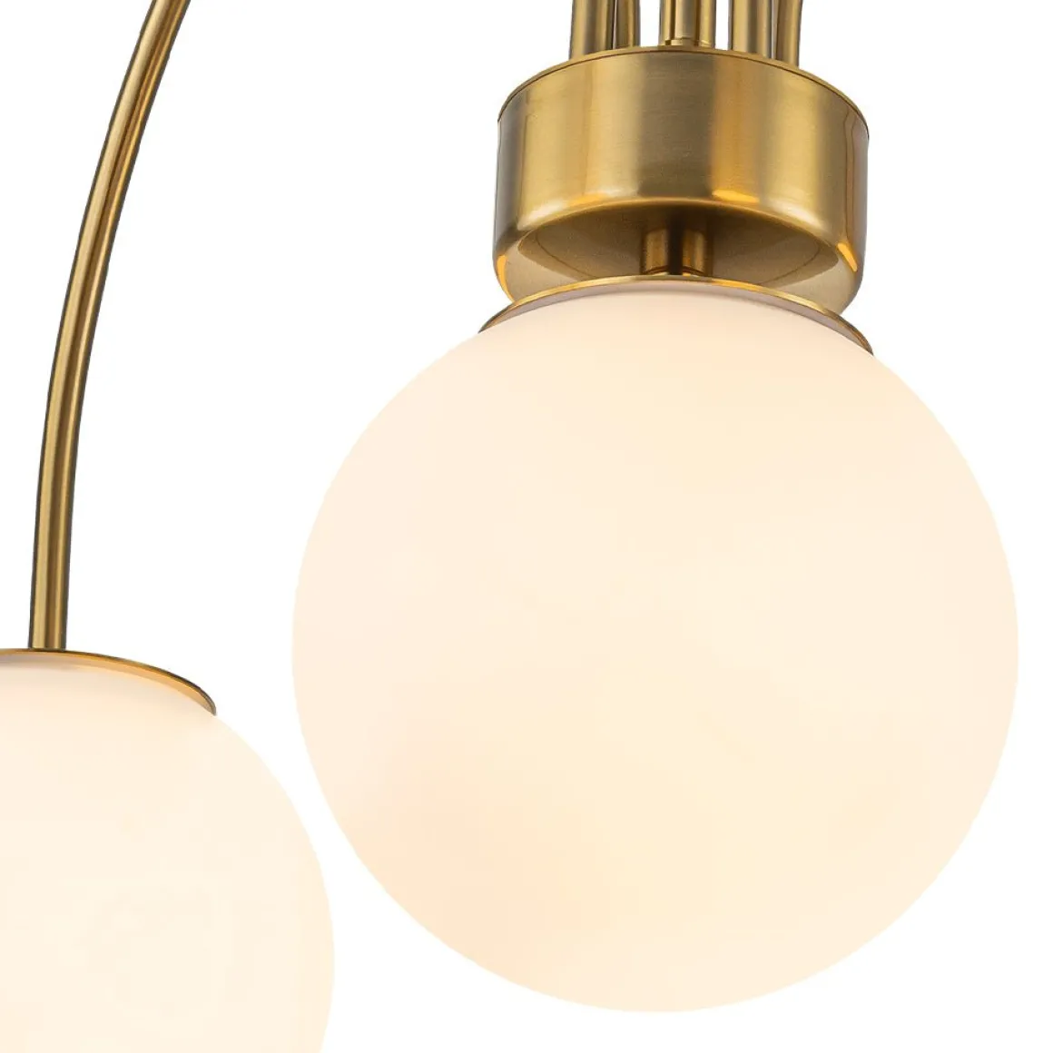5-Light Goose Arm Opal Glass Globe Round Sputnik Chandelier