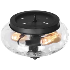 2-light Hammered Glass Flush Mount Ceiling Light