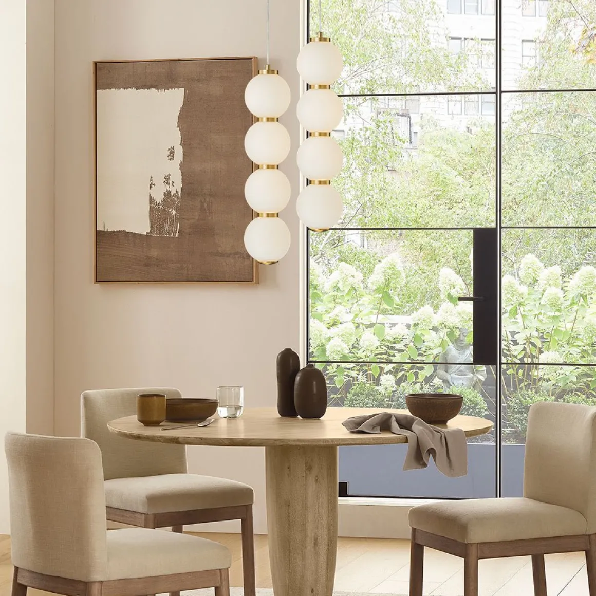 4-Light LED Frosted Glass Strand Globe Pendant Light