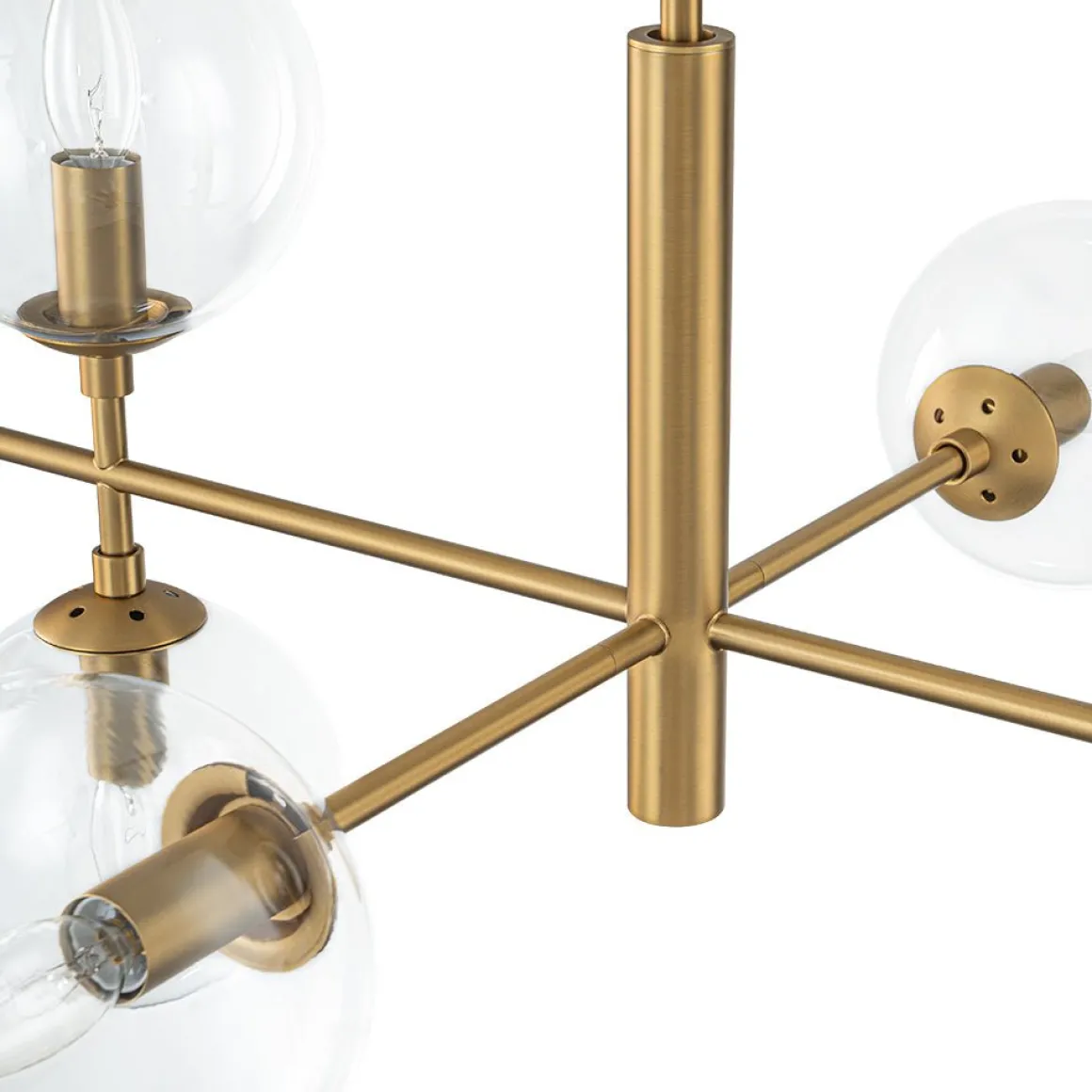 8-Light Linear Sputnik Clear Glass Bubble Chandelier