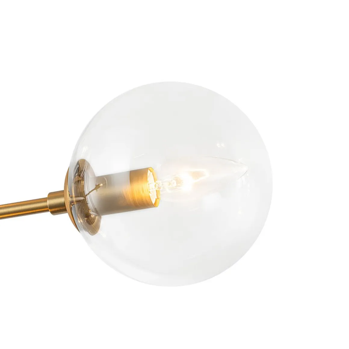 8-Light Linear Sputnik Clear Glass Bubble Chandelier