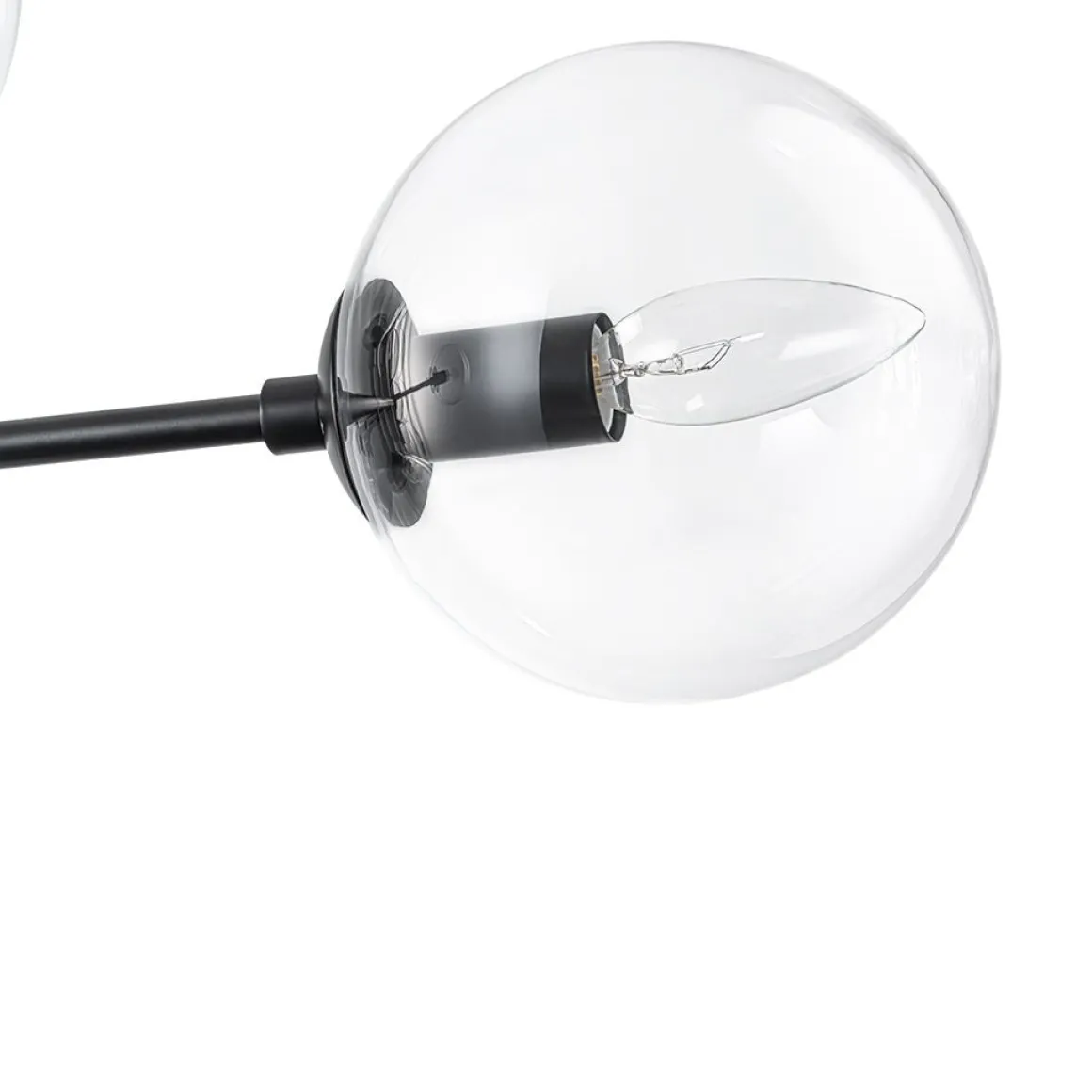 8-Light Linear Sputnik Clear Glass Bubble Chandelier