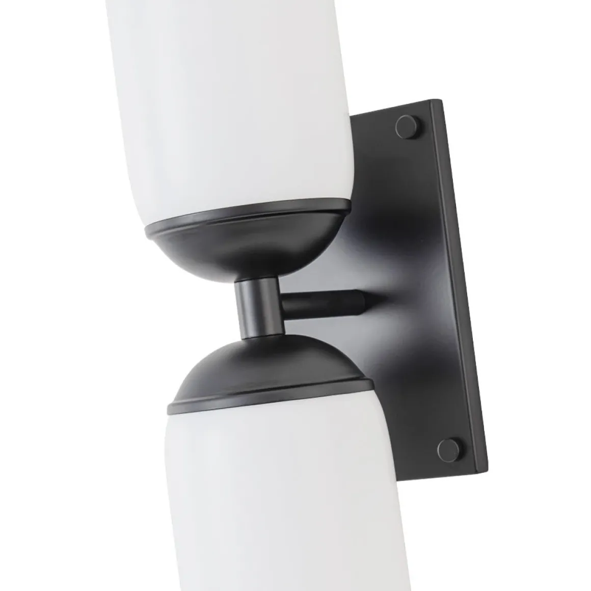 2-Light Milky White Glass Cylinder Vanity Wall Sconce