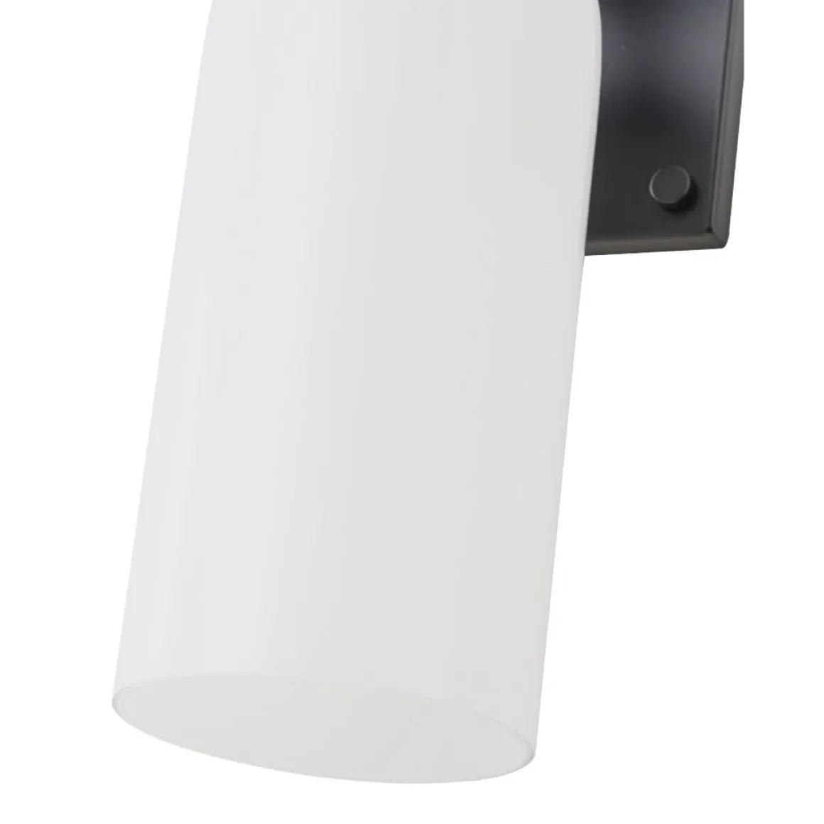 2-Light Milky White Glass Cylinder Vanity Wall Sconce