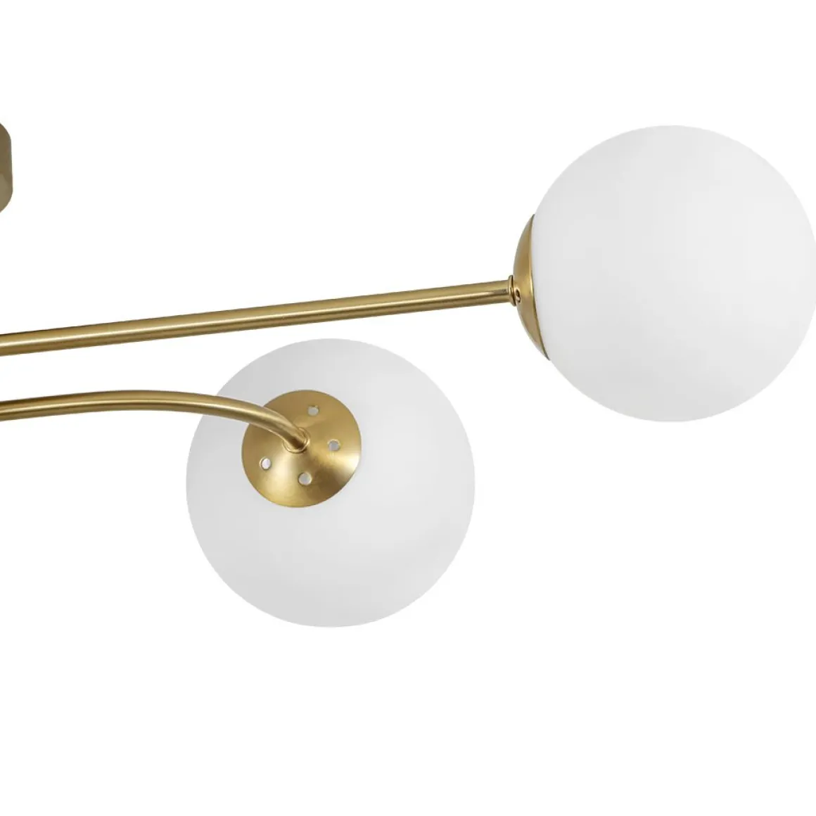 4-Light Minimalist Linear Sputnik Opal Glass Globe Semi Flush