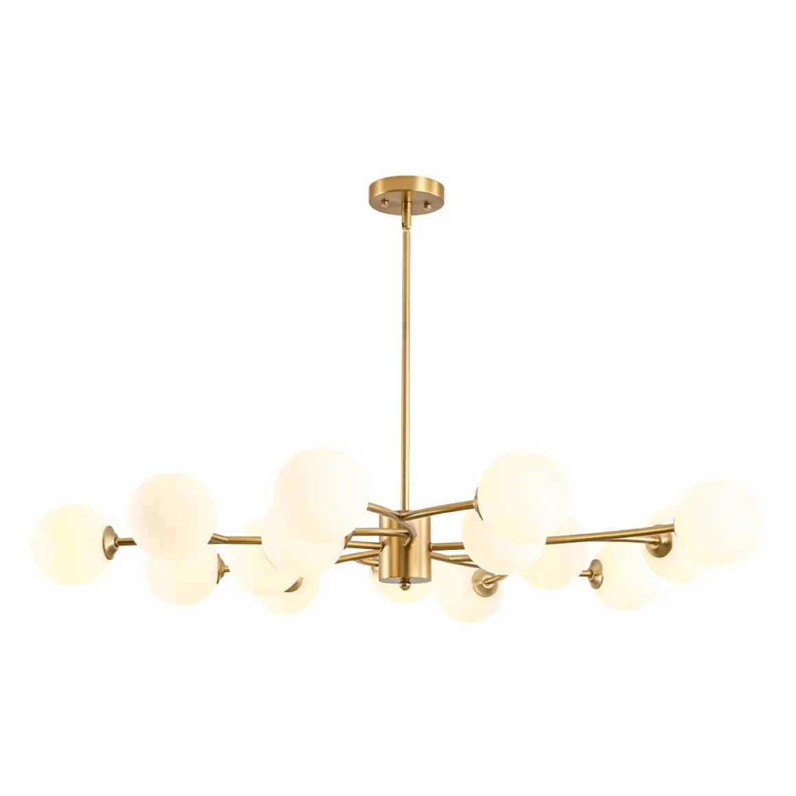 15-Light Opal Glass Globe Bubble Sputnik Branch Chandelier