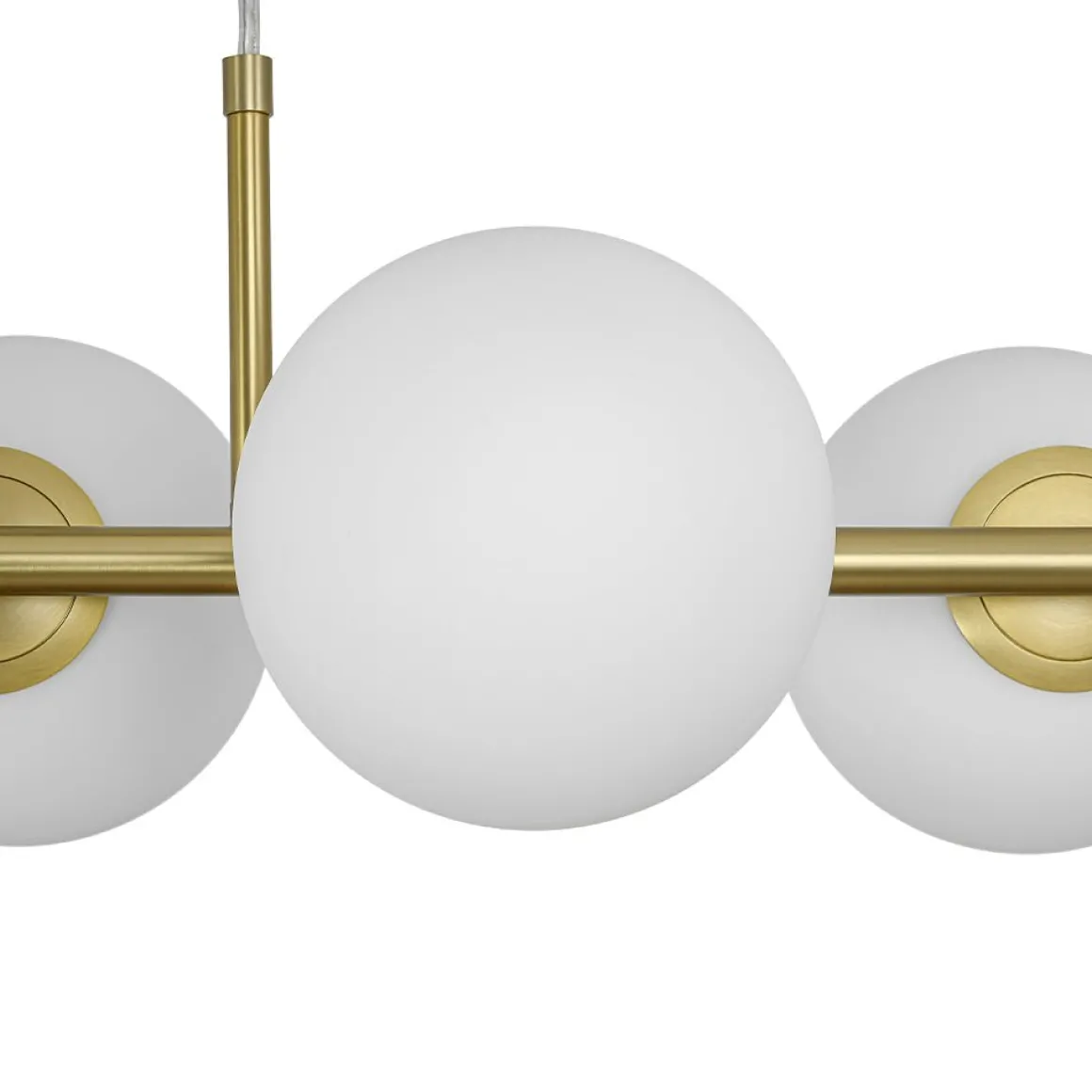 6-Light Opal Glass Globe Linear Island Chandelier
