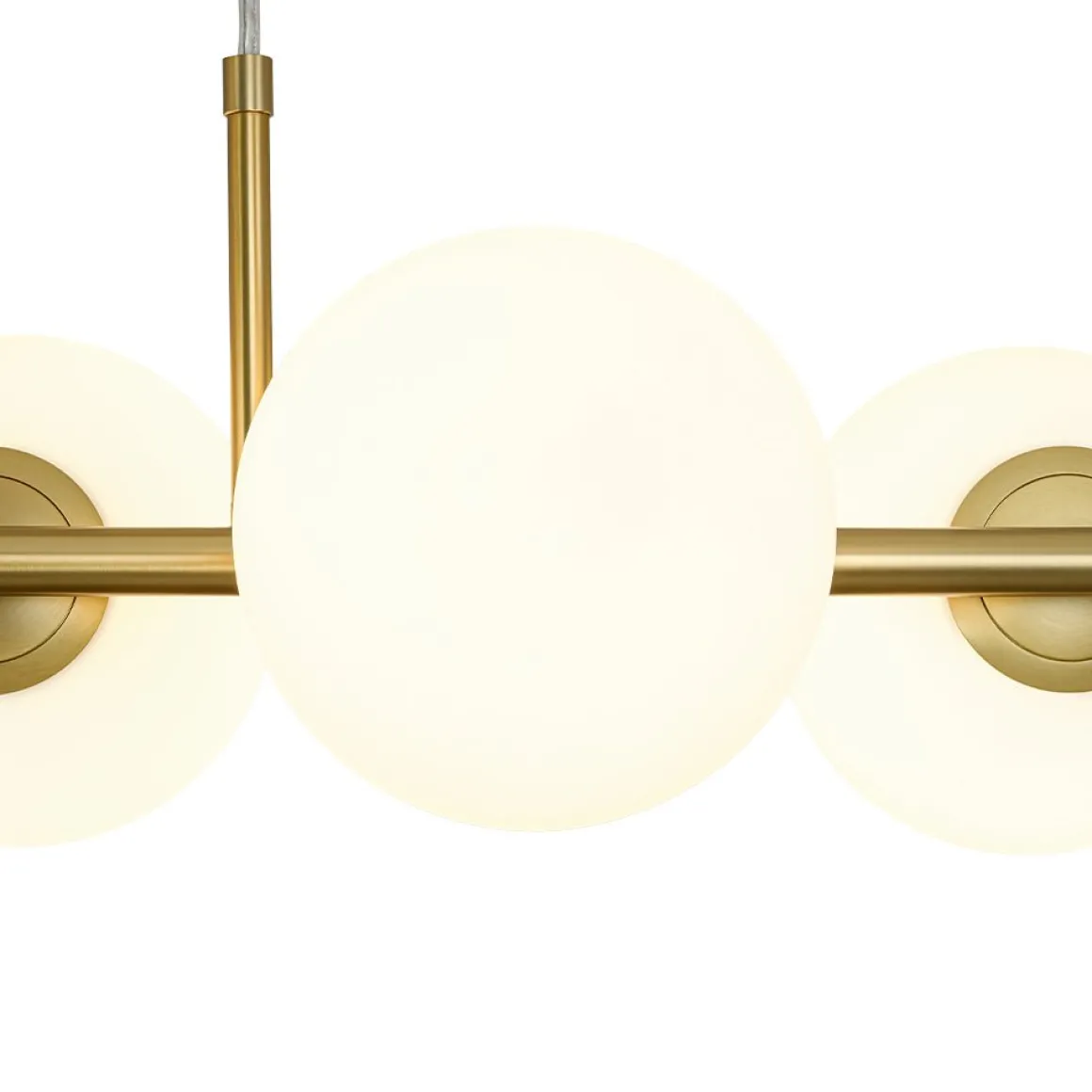 6-Light Opal Glass Globe Linear Island Chandelier