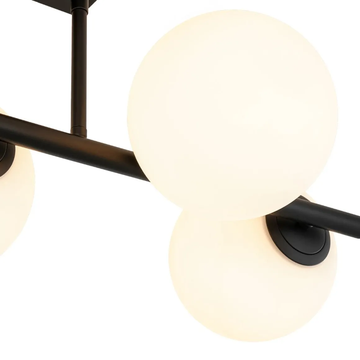 6-Light Opal Glass Globe Linear Island Chandelier