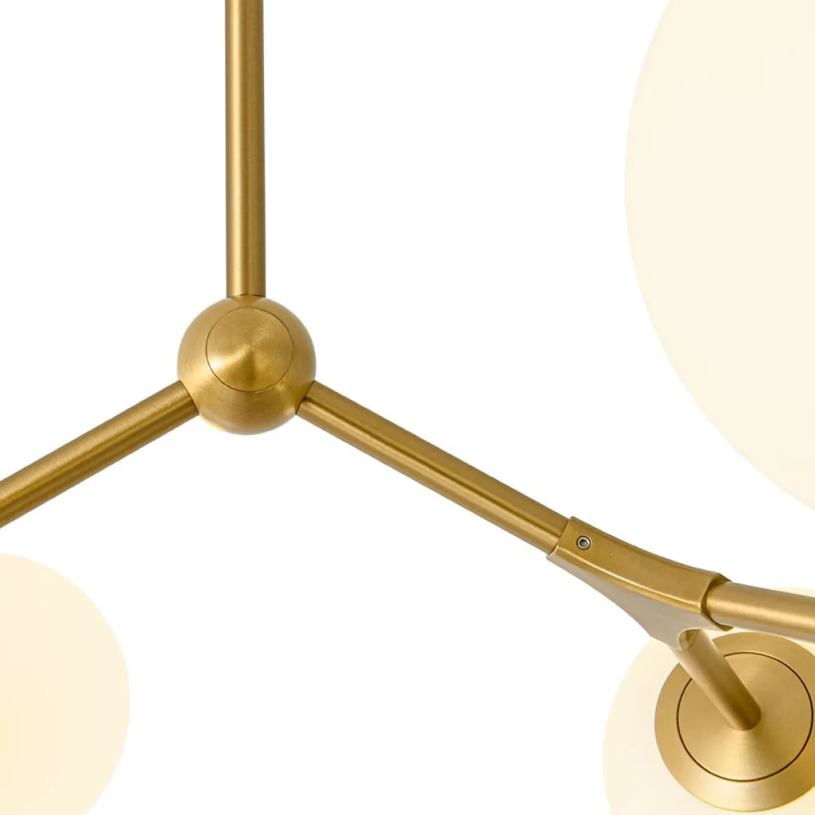 6-Light Opal Glass Globe Linear Branch Sputnik Chandelier