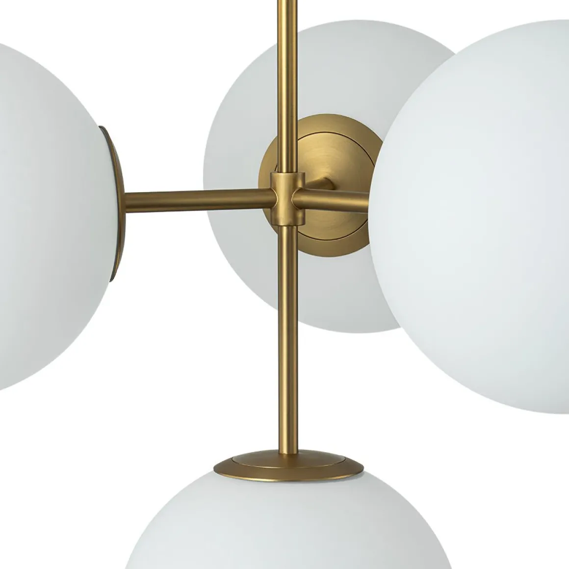 4-Light Opal Glass Globe Sputnik Semi Flush Chandelier