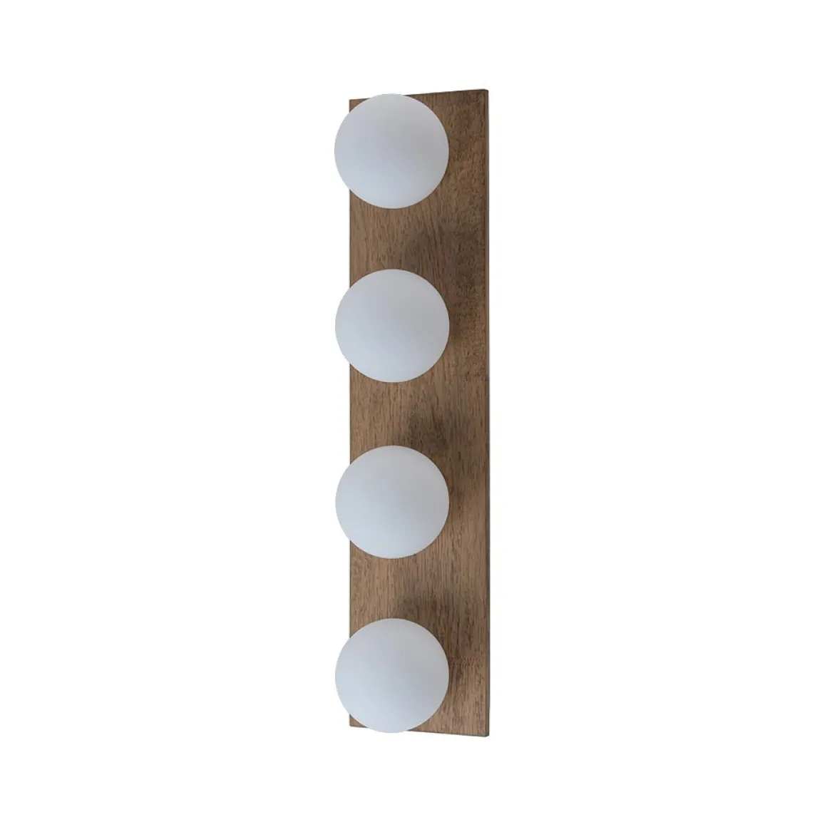 4-Light Opal Glass Linear Wooden Semi Flush Mount / Wall Light