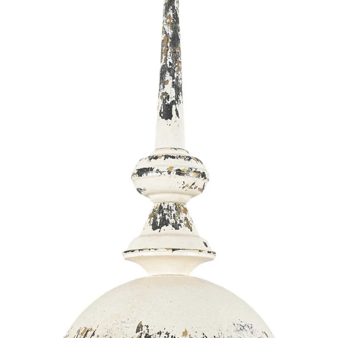 1-Light Shabby Chic Distressed Beige Metal Dome Pendant