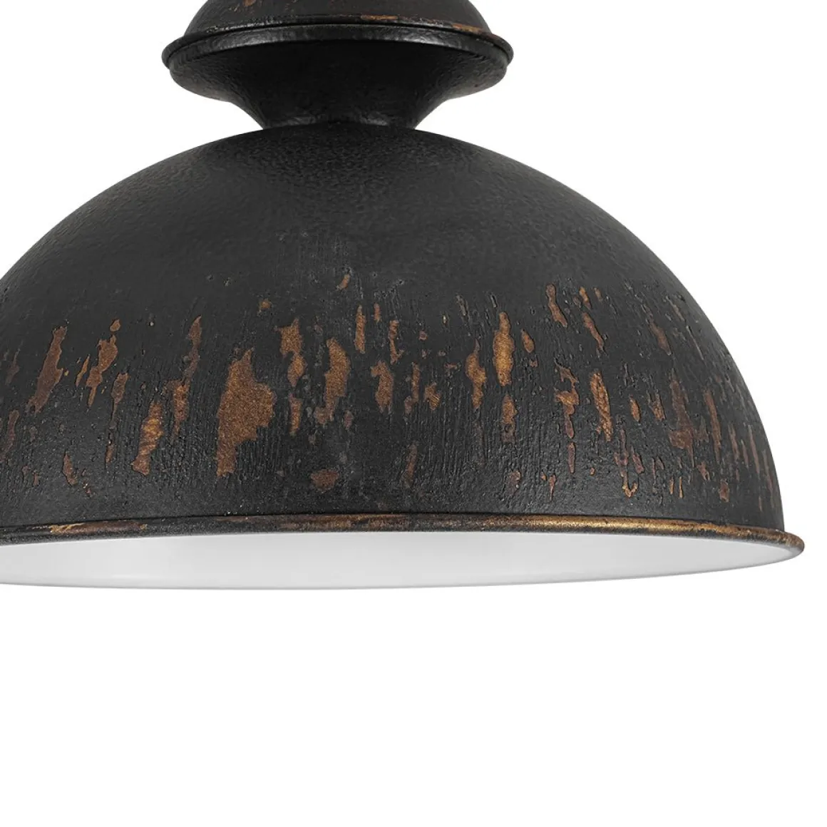 1-Light Shabby Chic Distressed Beige Metal Dome Pendant