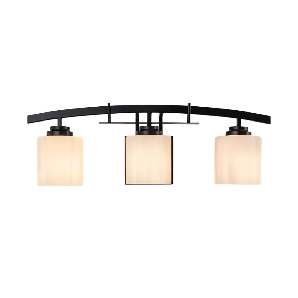 3-Light Shine Opal Glass Bathroom Vanity Wall Lamp