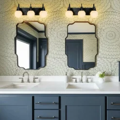 3-Light Shine Opal Glass Globe Bathroom Vanity Wall Sconce