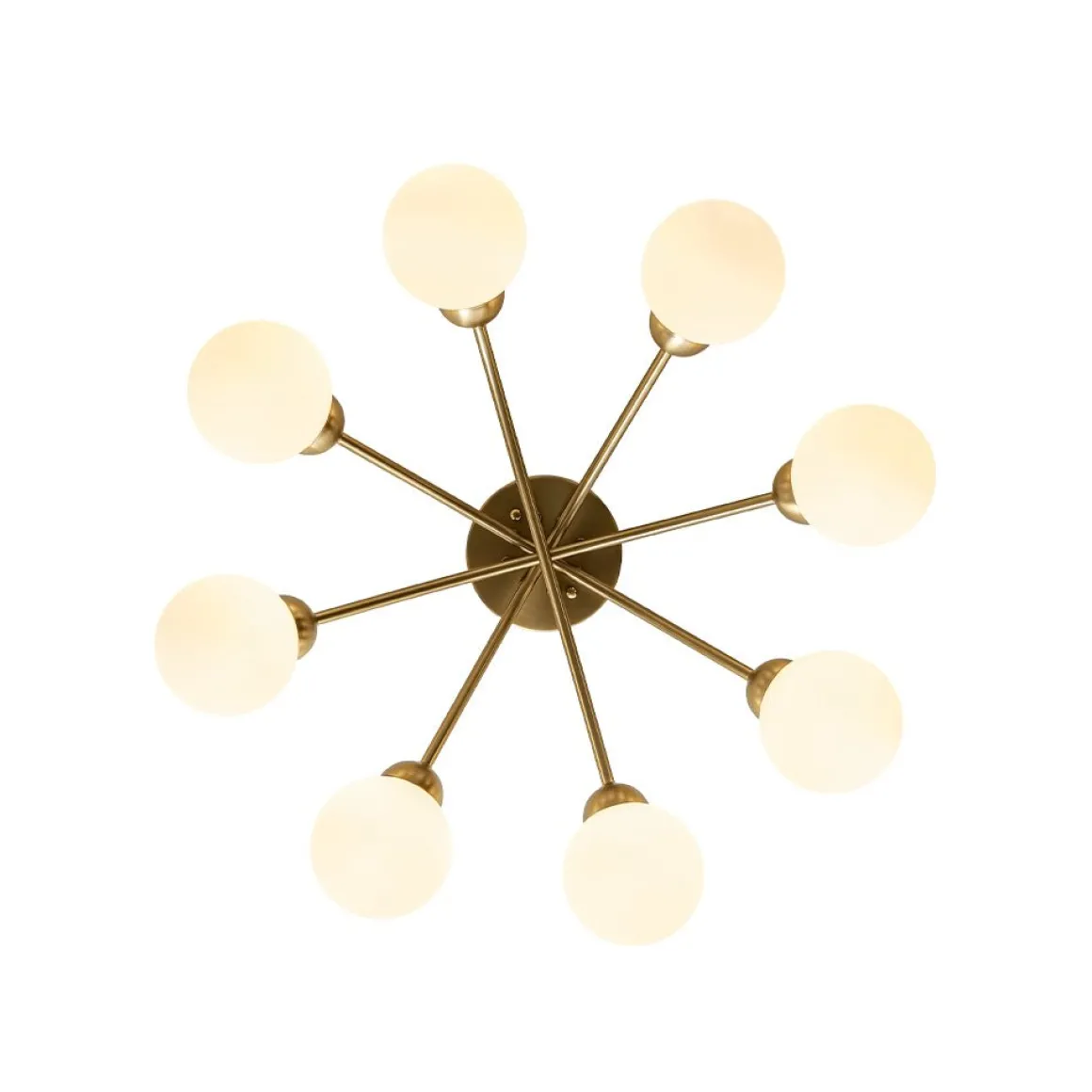 8-Light Sputnik Milky Glass Bubble Semi Flush Mount