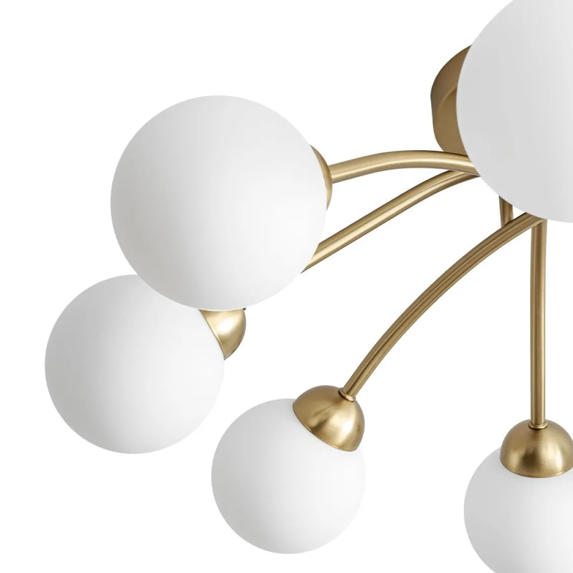 8-Light Sputnik Milky Glass Bubble Semi Flush Mount