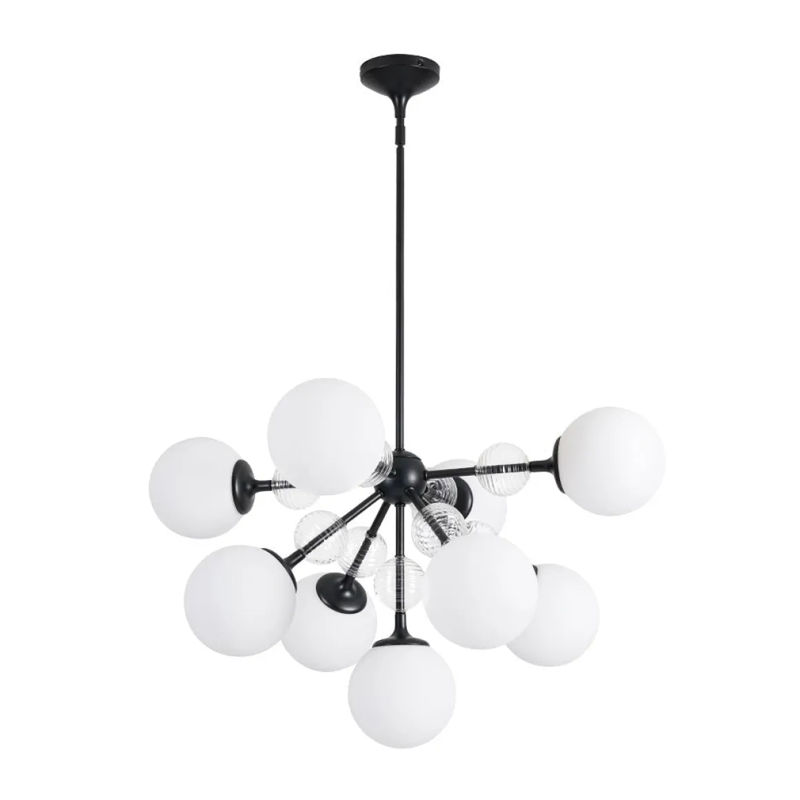 9-Light Tiered Sputnik Glass Globe Bubble Chandelier