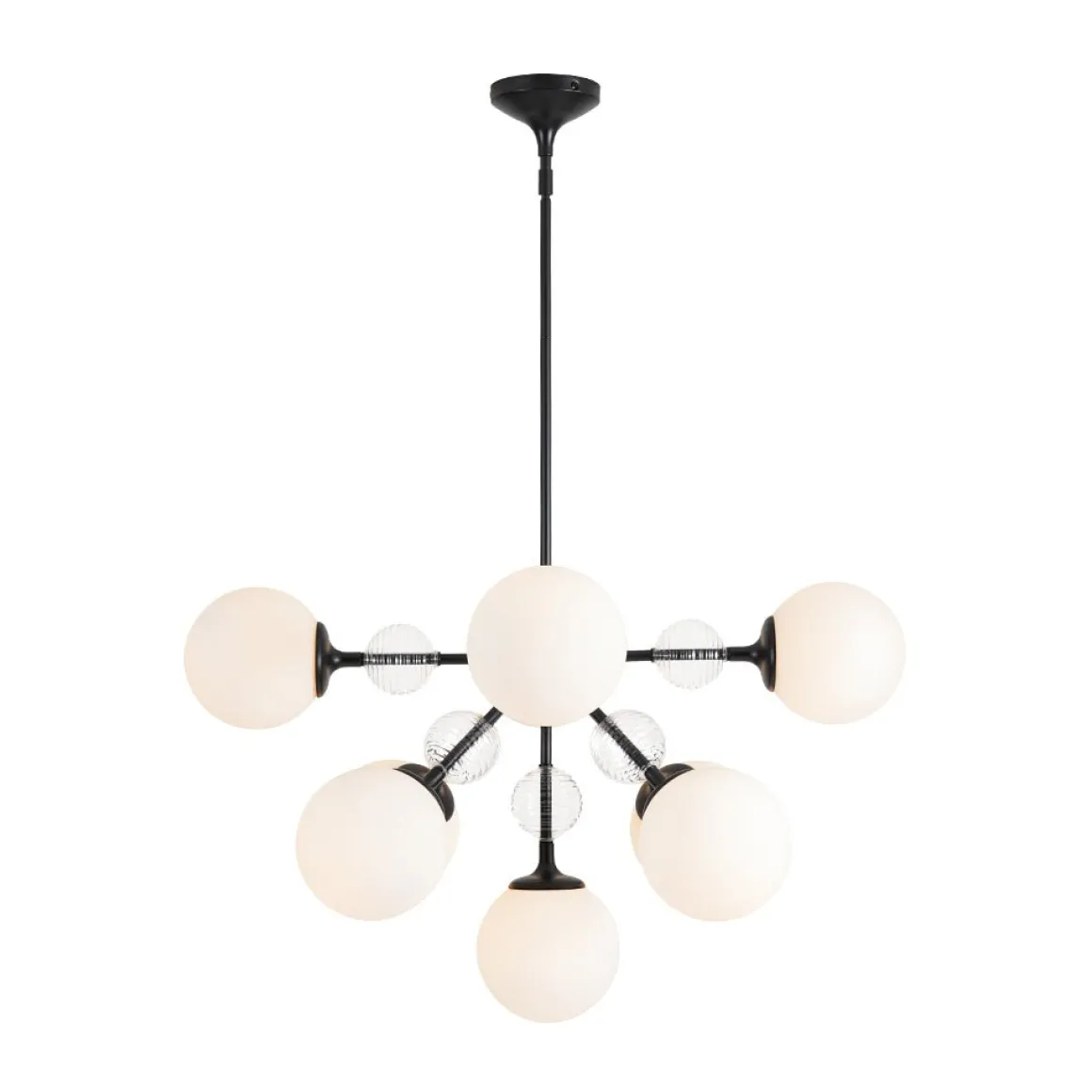 9-Light Tiered Sputnik Glass Globe Bubble Chandelier