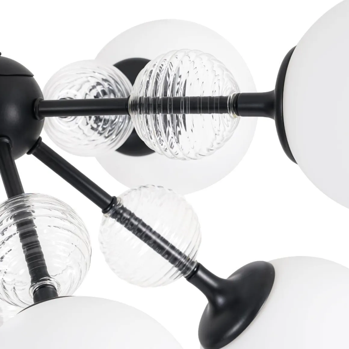9-Light Tiered Sputnik Glass Globe Bubble Chandelier