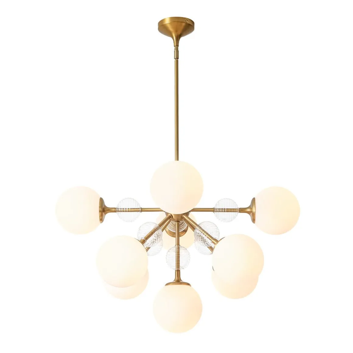 9-Light Tiered Sputnik Glass Globe Bubble Chandelier