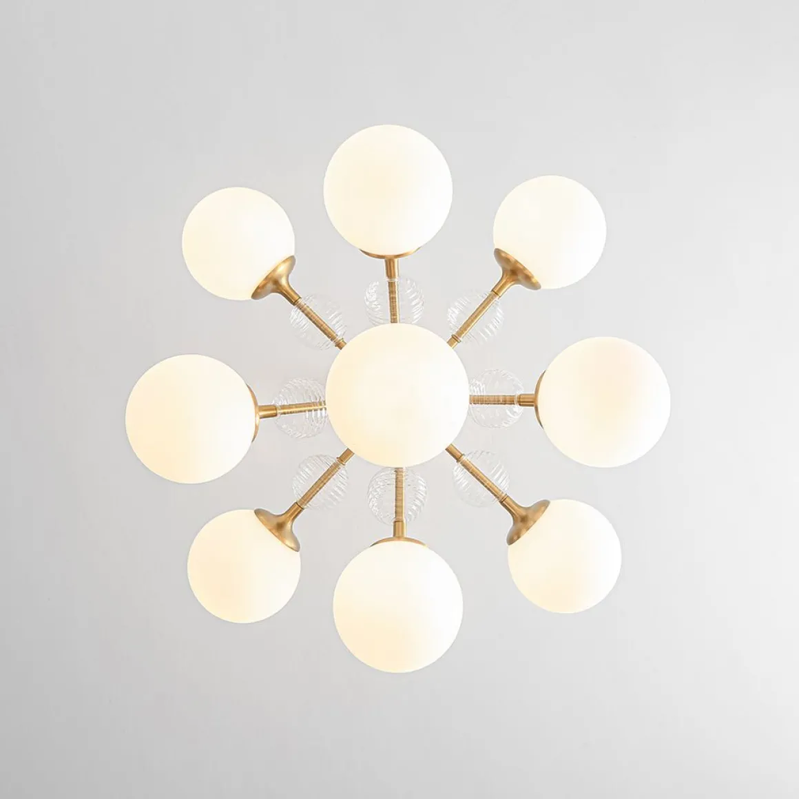 9-Light Tiered Sputnik Glass Globe Bubble Chandelier
