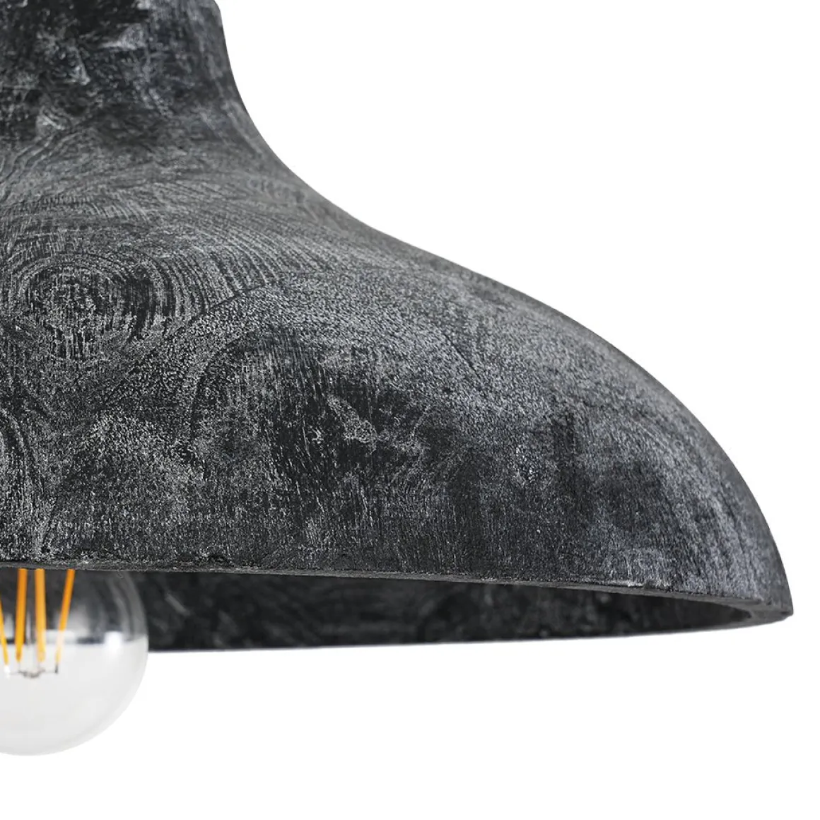Limed Style Dome Distressed Wooden Single Pendant
