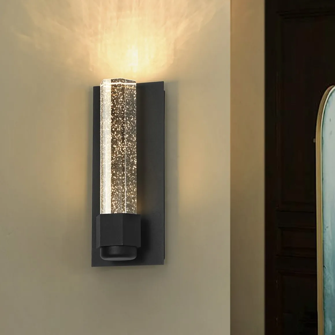 Linear Clear bubble Crystal Tube Dimmable LED Wall Lamp