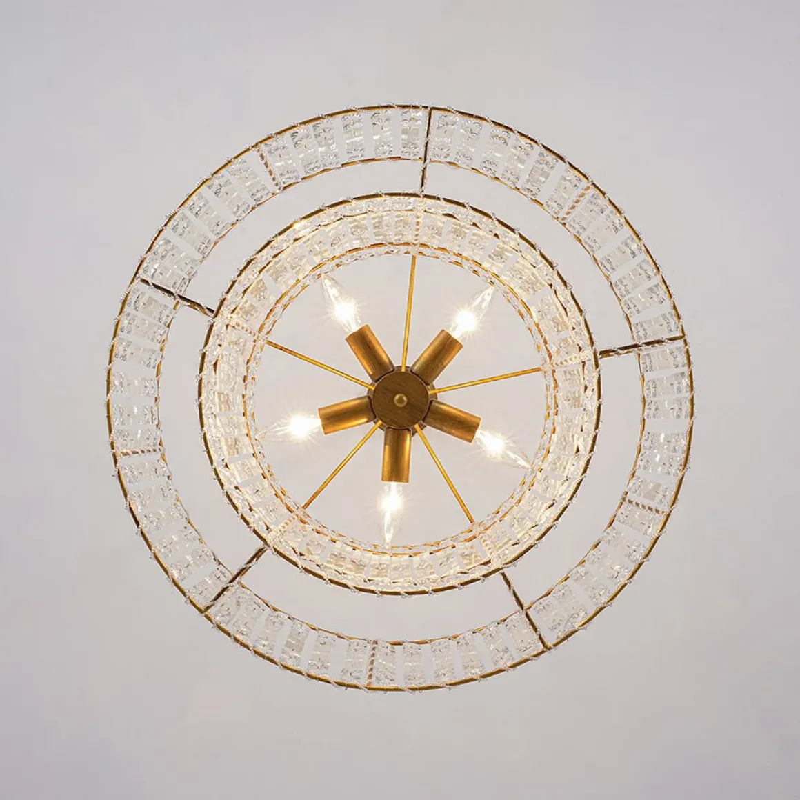 Luxe Antique Bronze Tiered Crystal Drum Cage Chandelier