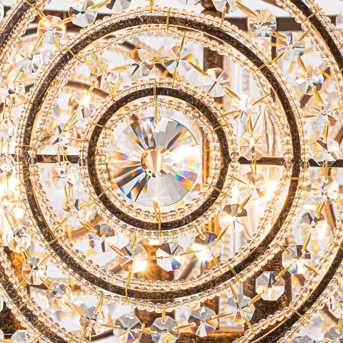 Luxe Moroccan Antique Crystal Drum Cage Chandelier