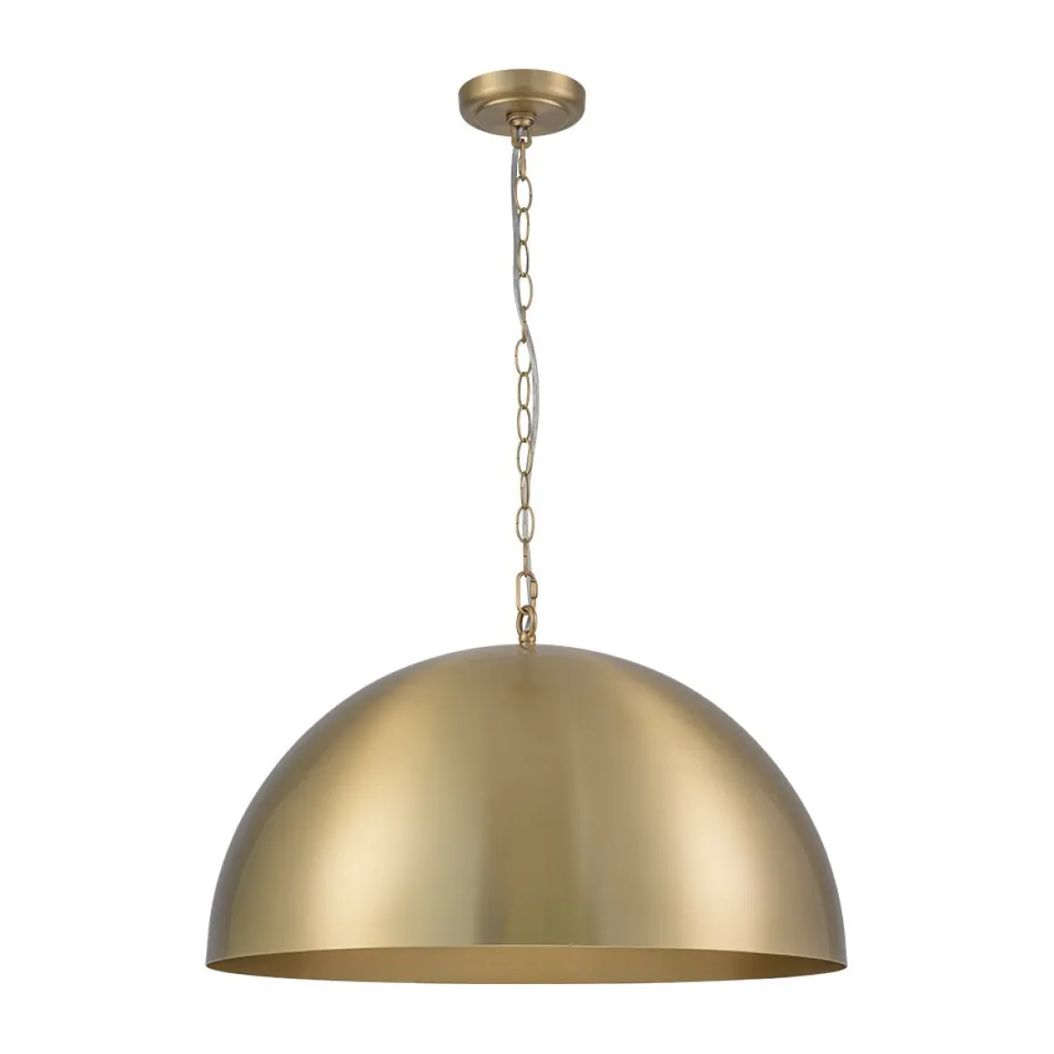 Luxe Oversized Brushed Brass Iron Large Dome Pendant Light