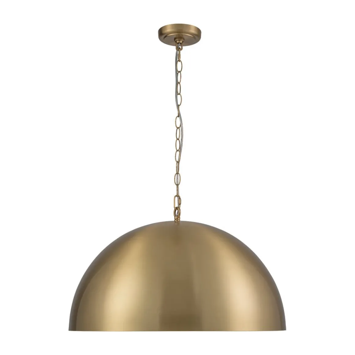 Luxe Oversized Brushed Brass Iron Large Dome Pendant Light
