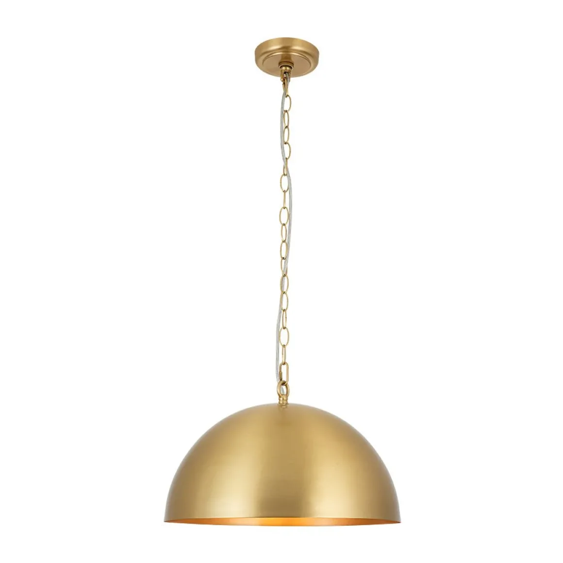 Luxe Oversized Brushed Brass Iron Large Dome Pendant Light
